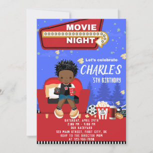 Cinéma Nuit 2 Anniversaire Carte d'invitation