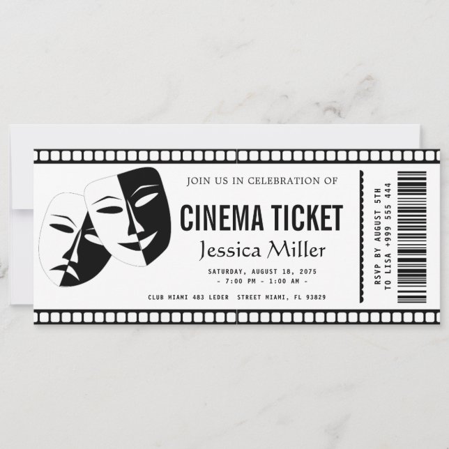 cinema ticket Invitation (Devant)