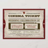Cinema Ticket - Wedding Invitation
