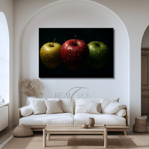 Cinematic Apples Hyper Realistic Macro Still Life Canvas Print