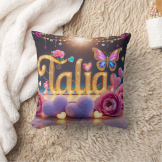 "Cinematic Comfort: Talia's Fluffy Cushion" Throw Pillow