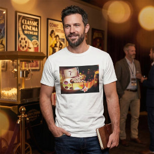 Cinematic Film Reel and Clapperboard T-Shirt