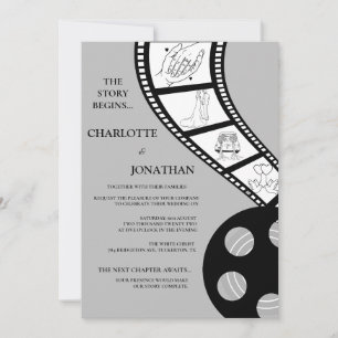 Cinematic Film Strip Wedding Invitation 