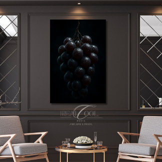 Cinematic Grapes Hyper Realistic Macro Still Life Canvas Print