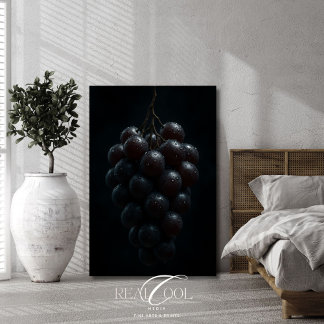 Cinematic Grapes Hyper Realistic Macro Still Life Poster