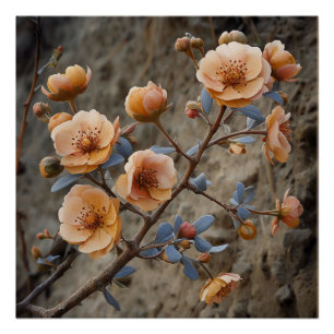 Cinematic Nature: Dramatic Floral Illustration Poster
