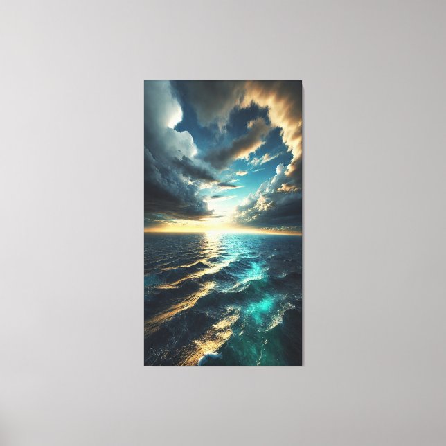 Cinematic Ocean Horizon - Fine Art Canvas Print (Front)