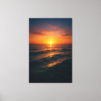 Cinematic Ocean Sunset - Realistic Fine Art Canvas Print