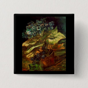 Cineraria in a Flowerpot, Vincent van Gogh 2 Inch Square Button
