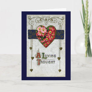 Cinerarias Vintage Valentine Holiday Card