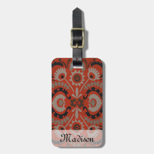 Cinnabar Suzani I Luggage Tag