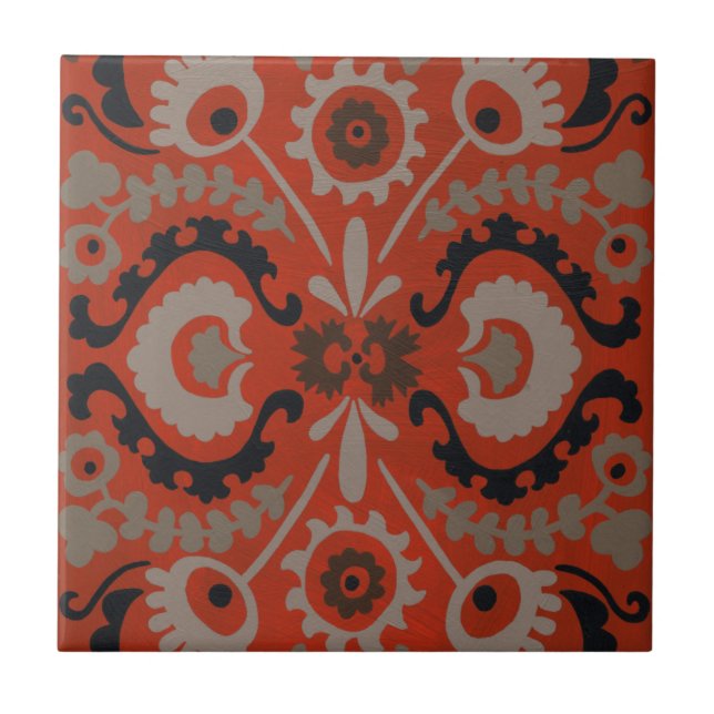 Cinnabar Suzani I Tile (Front)