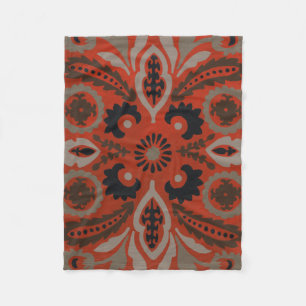Cinnabar Suzani II Fleece Blanket