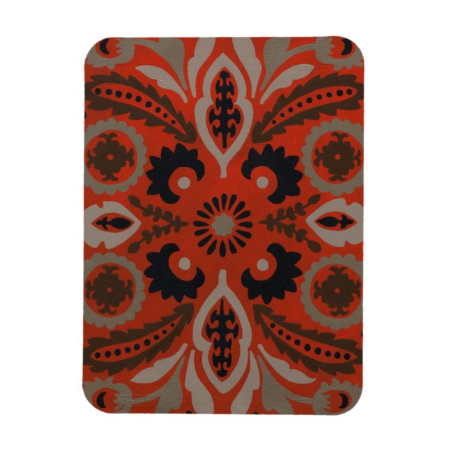 Cinnabar Suzani II Magnet (Vertical)
