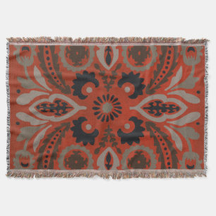 Cinnabar Suzani II Throw Blanket