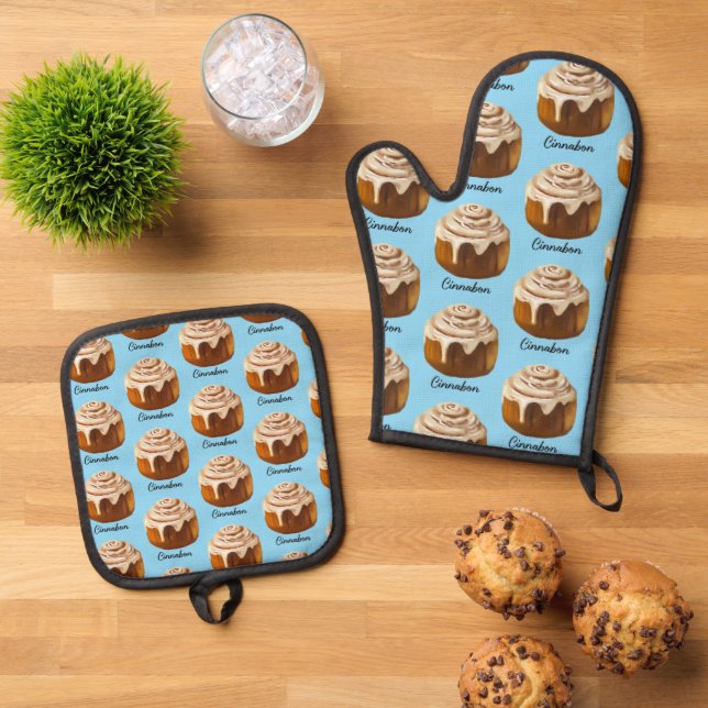 Cinnabon Oven Mitt & Pot Holder Set (Top Down)