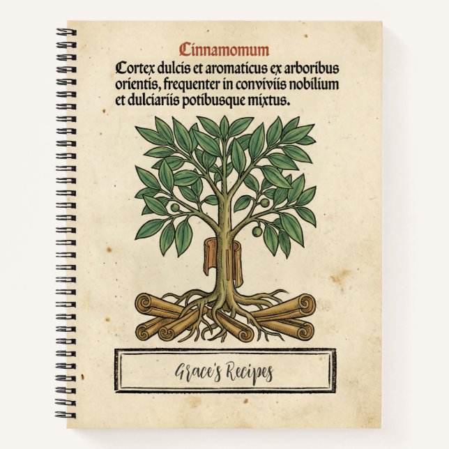 Cinnamologus Nest: Cinnamon Medieval Recipe  Notebook (Front)