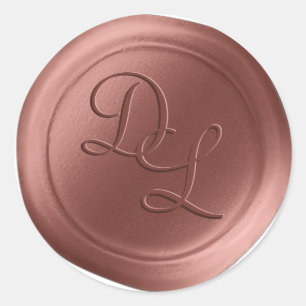 Cinnamon 2 Lettre Monogramme Stickers cire