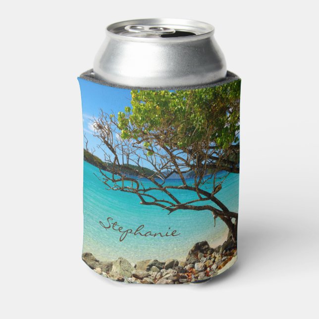 Cinnamon Bay St. John USVI Personalized Can Cooler (Can Back)