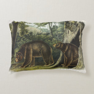 Cinnamon Bear from Audubon's Quadrupeds Accent Pillow