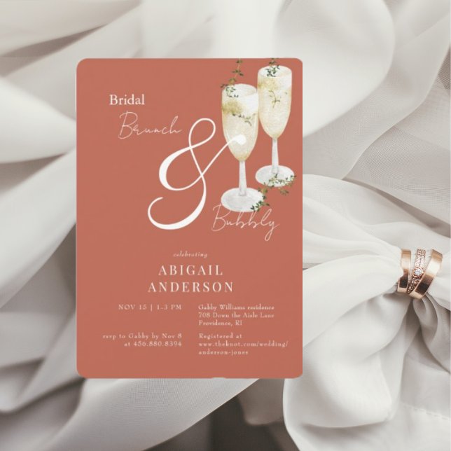 Cinnamon Bridal Brunch & Bubbly Shower  Invitation (Creator Uploaded)