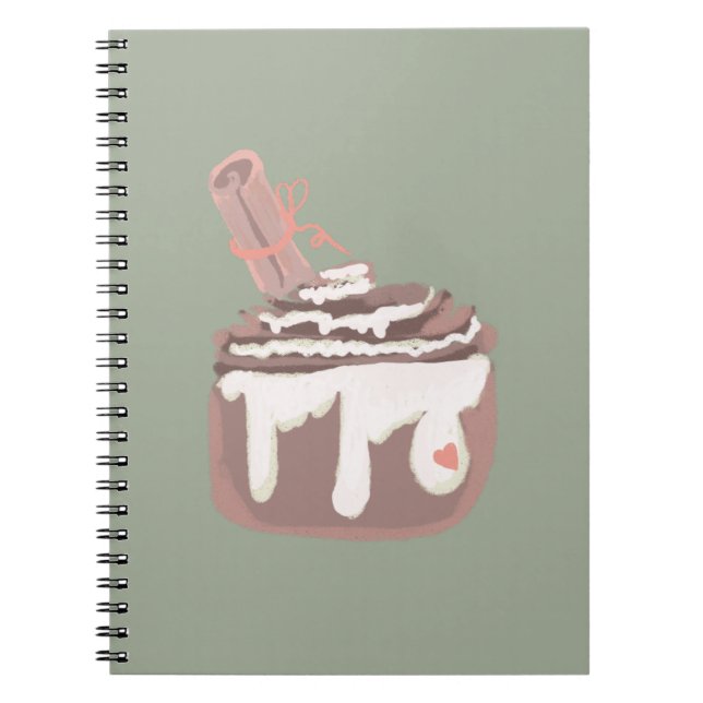 Cinnamon Bun Dessert Hand Drawn Art Notebook (Front)