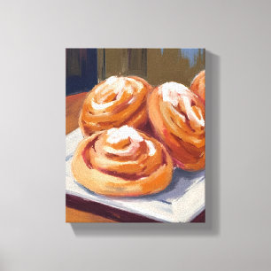 Cinnamon Buns Bakery Painting Canvas Print