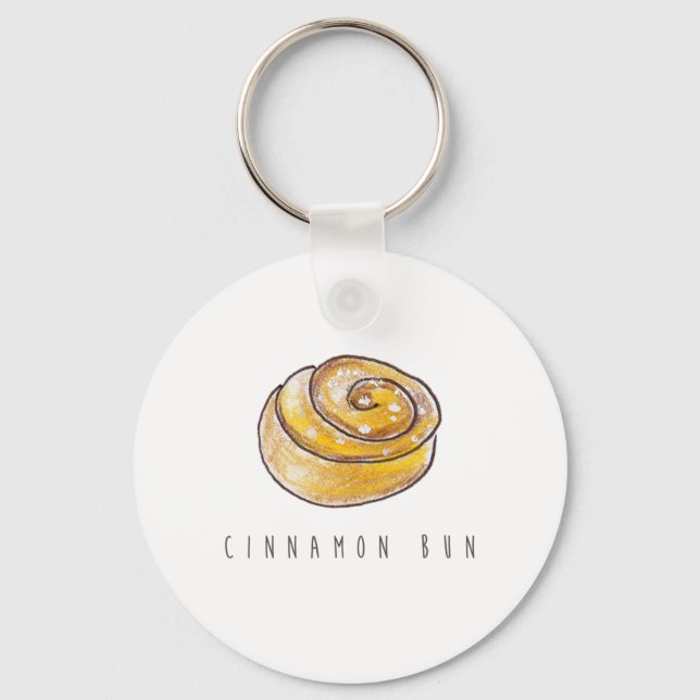 Cinnamon Buns Cinnamon Rolls Coffee Fika Keychain (Front)