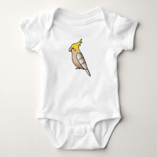 Cinnamon Cartoon Cockatiel Parrot Bird Baby Bodysuit
