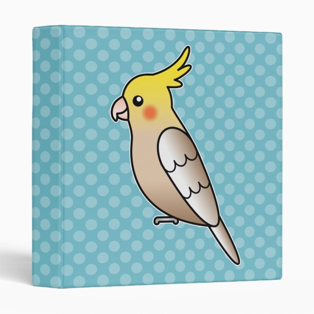 Cinnamon Cartoon Cockatiel Parrot Bird Binder (Front/Spine)