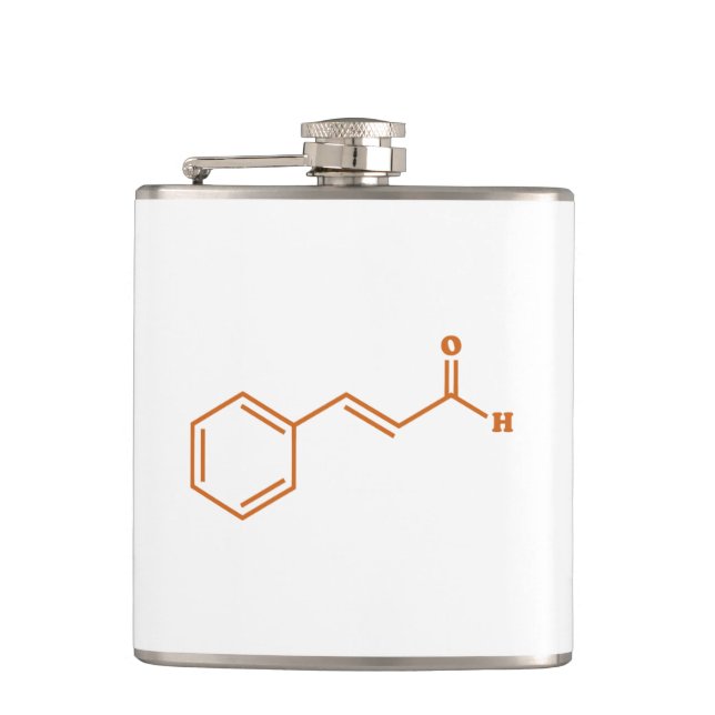Cinnamon Cinnamaldehyde Molecular Chemical Formula Hip Flask (Front)