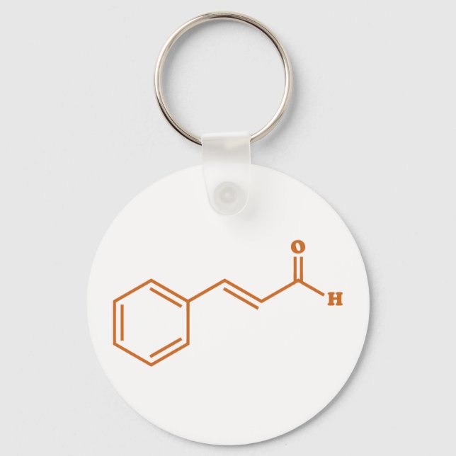 Cinnamon Cinnamaldehyde Molecular Chemical Formula Keychain (Front)