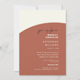 Cinnamon & Cream Fall Geometric Bridal Shower Invitation