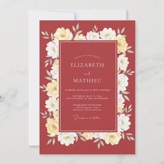Cinnamon Distinguished Autumn Wedding Invitation (Front)