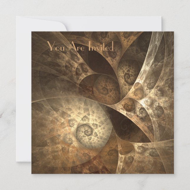 Cinnamon & Ginger Fractal Party Invites (Front)