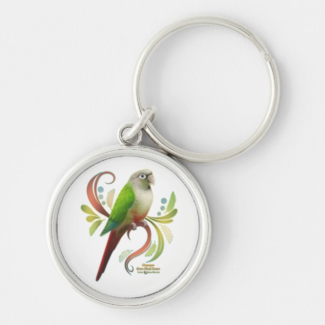 Cinnamon Green Cheek Conure Keychain (Front)