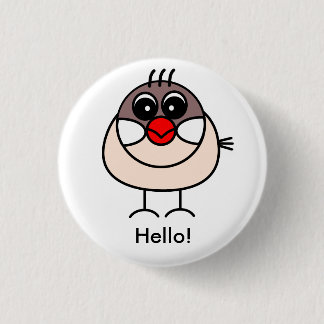 cinnamon Java sparrow 1 Inch Round Button