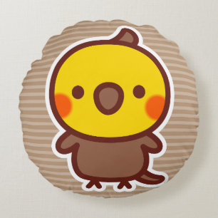 cinnamon male Cockatiel Round Pillow