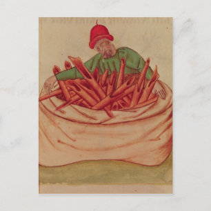 Cinnamon Merchant, from 'Tractatus de Herbis' Postcard