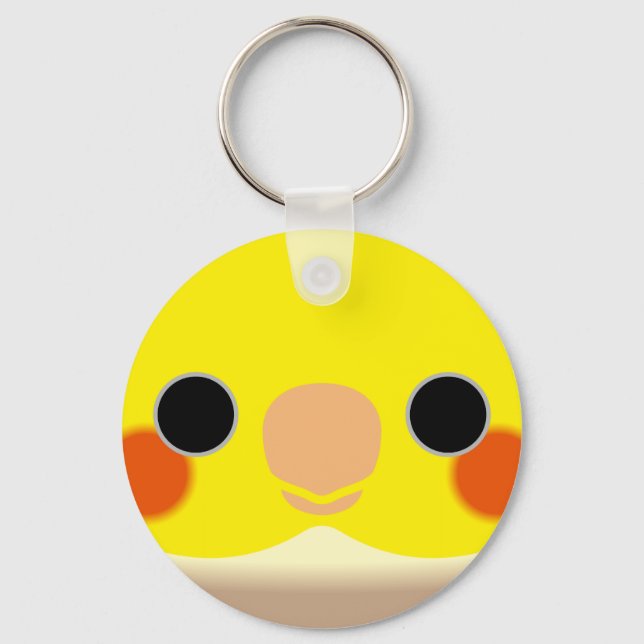 Cinnamon Pied Cockatiel Keychain (Front)