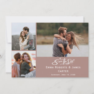 Cinnamon Pink Photo Save the Date Card