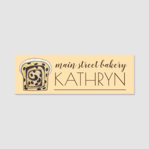 Cinnamon Raisin Bread Loaf Baking Breadmaking Name Tag
