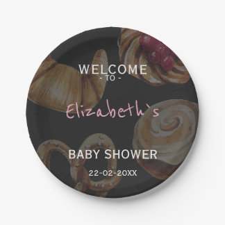 Cinnamon Roll Baby Shower Paper Plate