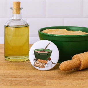 Cinnamon Roll Baking Ingredients Cozy Kitchen 3 Inch Round Button