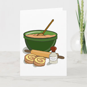 Cinnamon Roll Baking Ingredients Cozy Kitchen Card