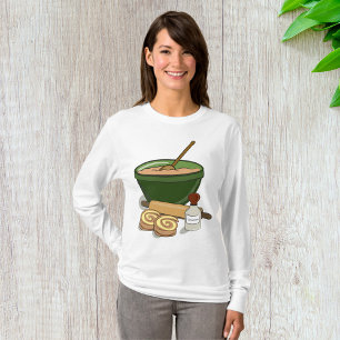 Cinnamon Roll Baking Ingredients Cozy Kitchen T-Shirt