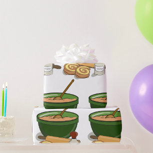 Cinnamon Roll Baking Ingredients Cozy Kitchen  Wrapping Paper