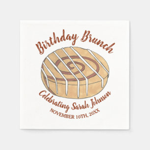 Cinnamon Roll Bun Pastry Birthday Party Brunch Napkin
