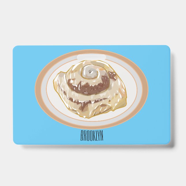 Cinnamon roll cartoon illustration  badge (Front)