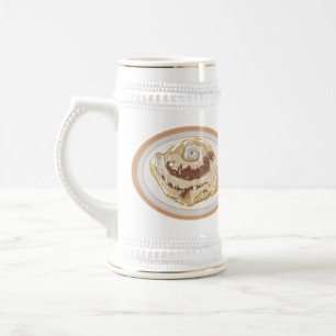 Cinnamon roll cartoon illustration beer stein